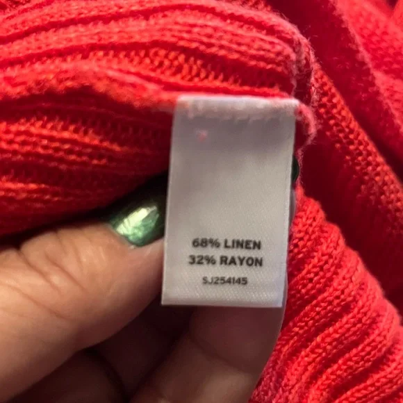 Sejour sleeveless lightweight knit sweater in a beautiful orange color. Size 1x - Picture 7 of 8